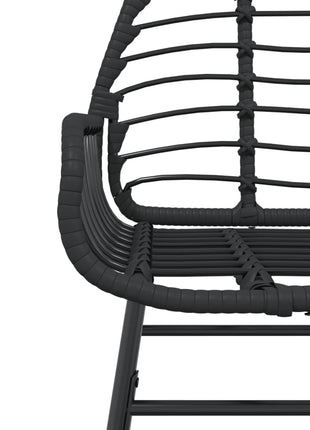 Tuinstoelen 2 st poly rattan zwart