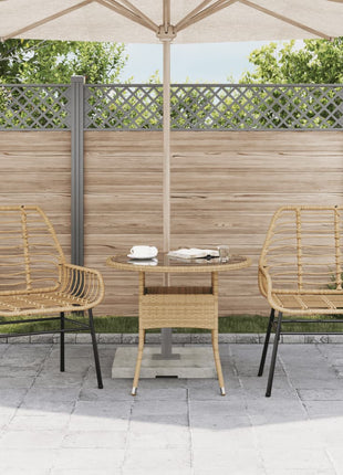 Tuinstoel bruin poly rattan 2 st