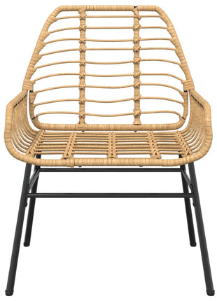 Tuinstoel bruin poly rattan 2 st