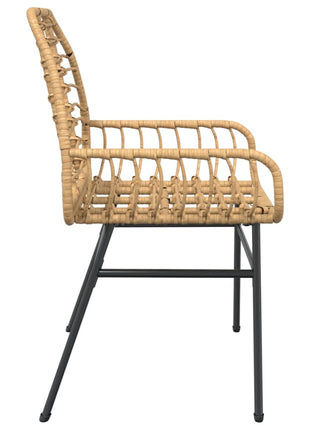 Tuinstoel bruin poly rattan 2 st