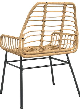 Tuinstoel bruin poly rattan 2 st
