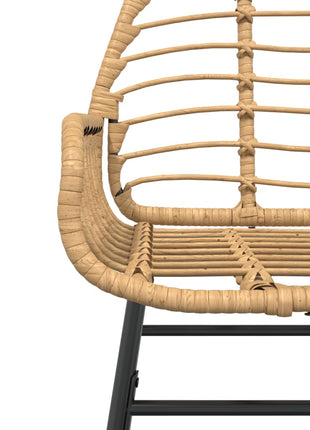 Tuinstoel bruin poly rattan 2 st