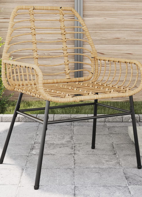 Tuinstoel bruin poly rattan 2 st