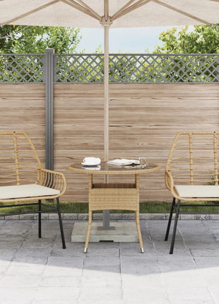 Tuinstoelen 2 st met kussens poly rattan bruin