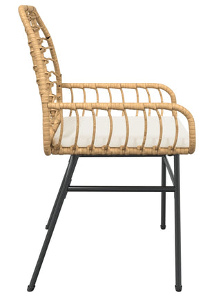 Tuinstoelen 2 st met kussens poly rattan bruin