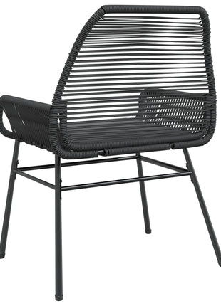 Tuinstoelen 2 st met kussens poly rattan zwart