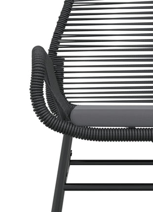 Tuinstoelen 2 st met kussens poly rattan zwart
