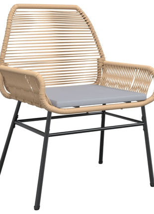 Tuinstoelen 2 st met kussens poly rattan bruin