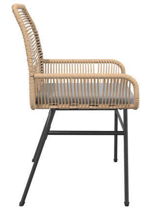 Tuinstoelen 2 st met kussens poly rattan bruin