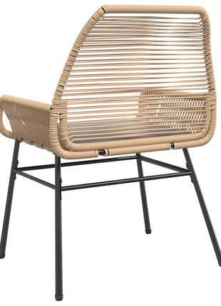 Tuinstoelen 2 st met kussens poly rattan bruin