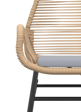 Tuinstoelen 2 st met kussens poly rattan bruin