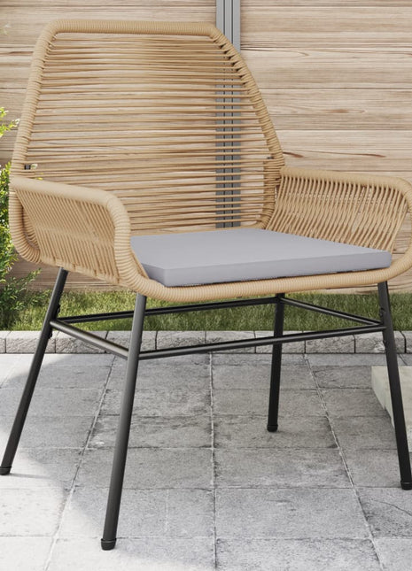 Tuinstoelen 2 st met kussens poly rattan bruin