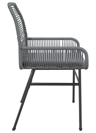 Tuinstoelen 2 st met kussens poly rattan grijs