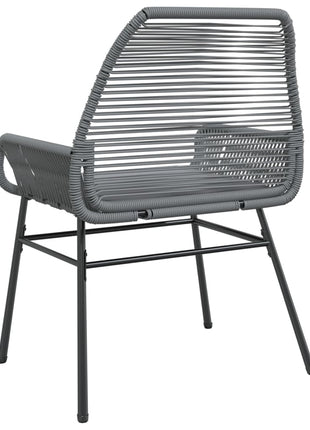 Tuinstoelen 2 st met kussens poly rattan grijs