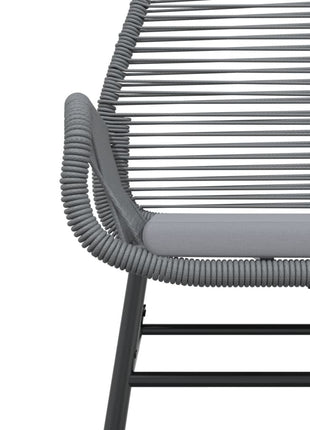 Tuinstoelen 2 st met kussens poly rattan grijs