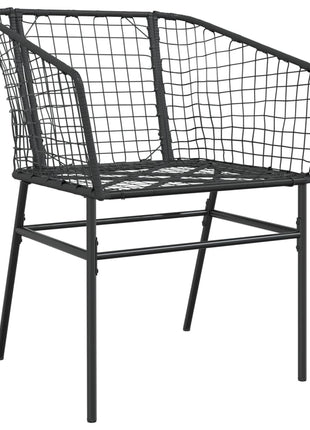 Tuinstoelen 2 st poly rattan zwart