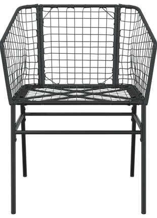 Tuinstoelen 2 st poly rattan zwart