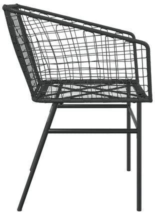 Tuinstoelen 2 st poly rattan zwart