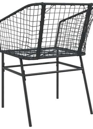Tuinstoelen 2 st poly rattan zwart