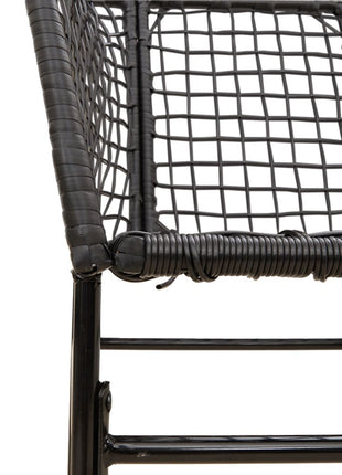 Tuinstoelen 2 st poly rattan zwart