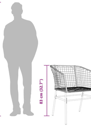 Tuinstoelen 2 st poly rattan zwart