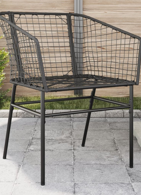 Tuinstoelen 2 st poly rattan zwart
