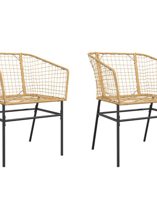 Tuinstoel bruin poly rattan 2 st