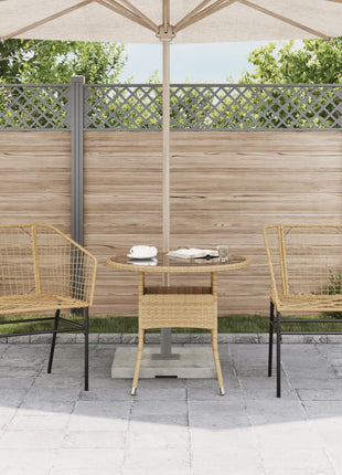 Tuinstoel bruin poly rattan 2 st