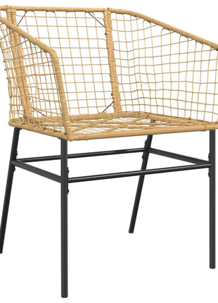 Tuinstoel bruin poly rattan 2 st