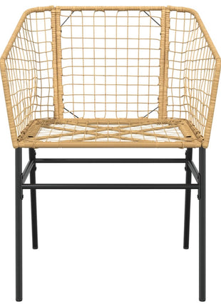 Tuinstoel bruin poly rattan 2 st