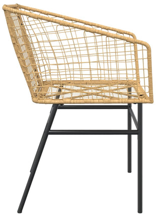 Tuinstoel bruin poly rattan 2 st