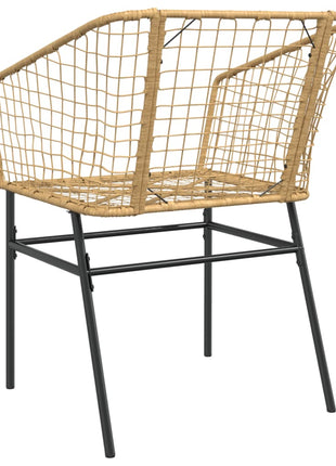 Tuinstoel bruin poly rattan 2 st
