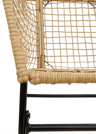 Tuinstoel bruin poly rattan 2 st