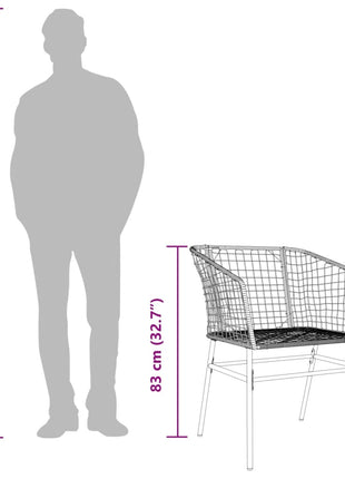 Tuinstoel bruin poly rattan 2 st