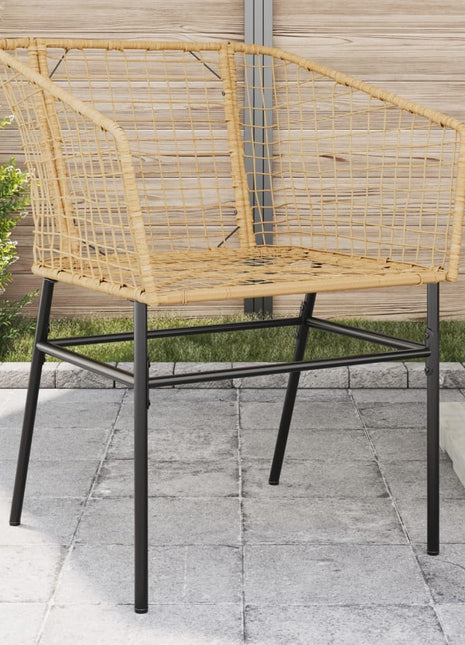 Tuinstoel bruin poly rattan 2 st