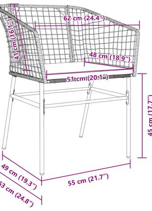 Tuinstoelen 2 st met kussens poly rattan zwart