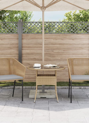 Tuinstoelen 2 st met kussens poly rattan bruin