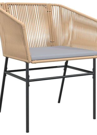 Tuinstoelen 2 st met kussens poly rattan bruin