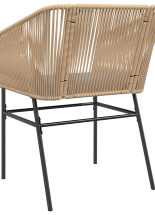 Tuinstoelen 2 st met kussens poly rattan bruin