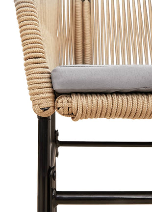 Tuinstoelen 2 st met kussens poly rattan bruin