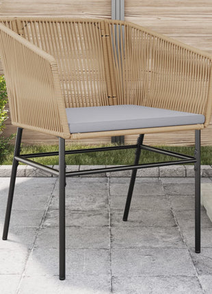 Tuinstoelen 2 st met kussens poly rattan bruin