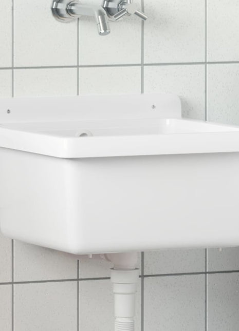 Wasbak wandgemonteerd 40x40x24 cm hars wit
