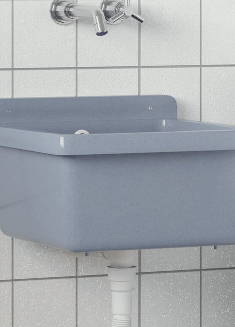 Wasbak wandgemonteerd 40x40x24 cm hars grijs