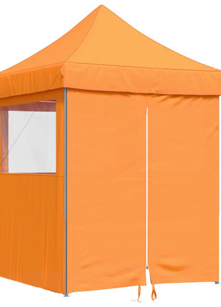 Partytent inklapbaar pop-up met 4 zijwanden oranje