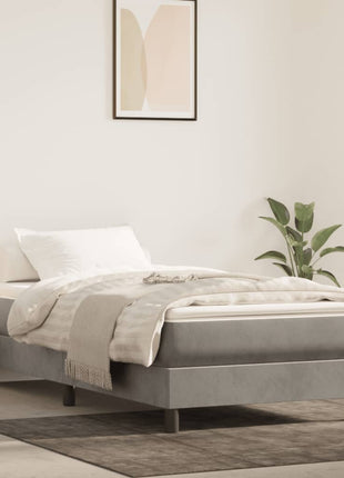 Pocketveringmatras 90X190X20 Cm Fluweel Lichtgrijs