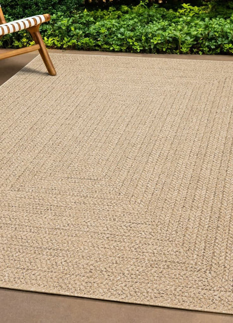 Vloerkleed ZIZUR binnen en buiten 240x240 cm jute look