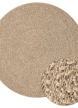 Vloerkleed ZIZUR binnen en buiten Ø 200 cm jute look