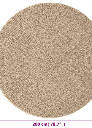 Vloerkleed ZIZUR binnen en buiten Ø 200 cm jute look