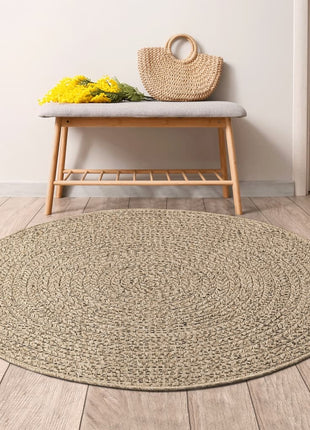 Vloerkleed ZIZUR binnen en buiten Ø 200 cm jute look