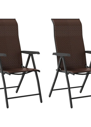 Tuinstoelen 2 st inklapbaar poly rattan bruin